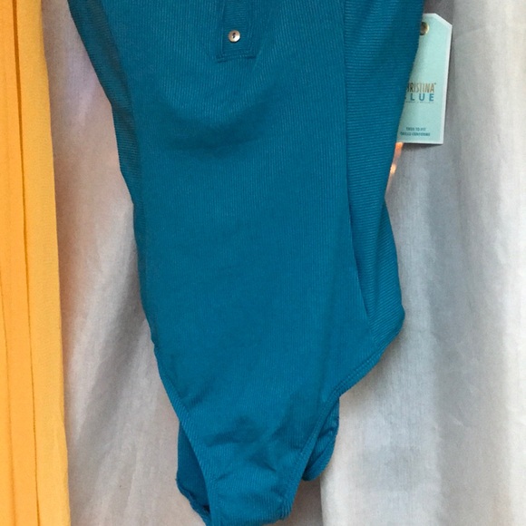 Christina Blue teal swimsuit - Picture 3 of 10